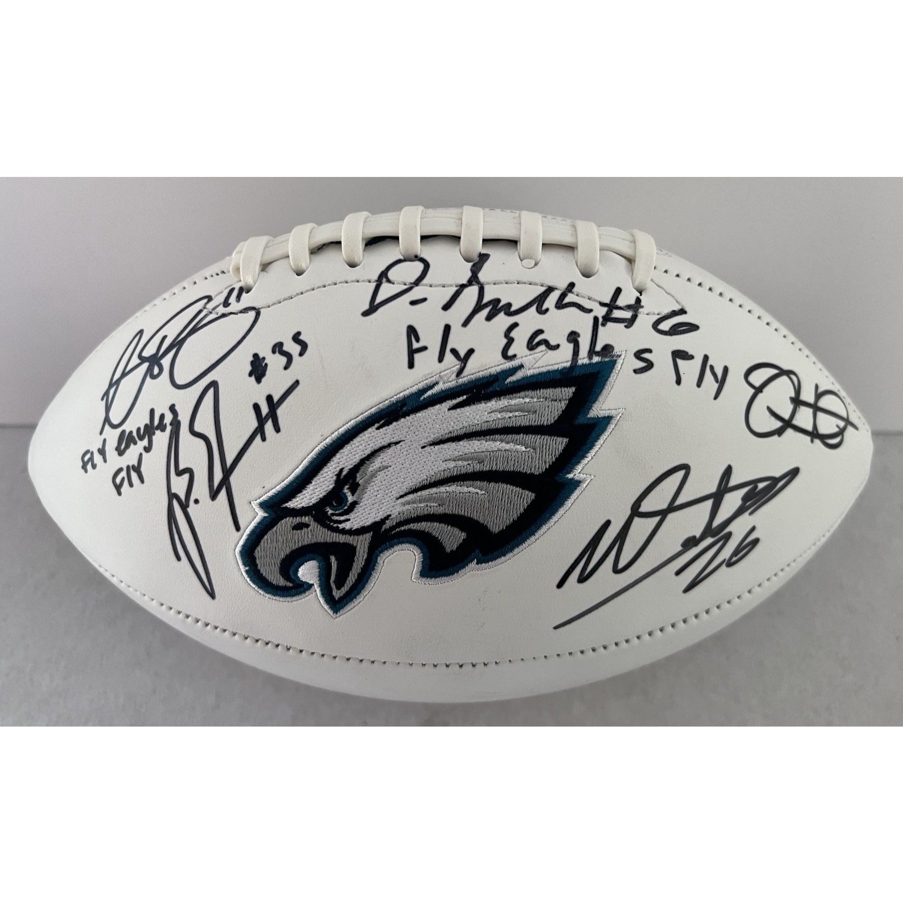 Awesome Artifacts Philadelphia Eagles 2022-23 Jalen Hurts, A.J. Brown, DeVonta Smith Team Signed Official Jalen Hurts Jersey with Proof by Awesome Artifact