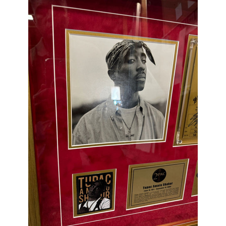 Tupac Shakur Soul Train Music Awards ticket signed framed 21x21.5"