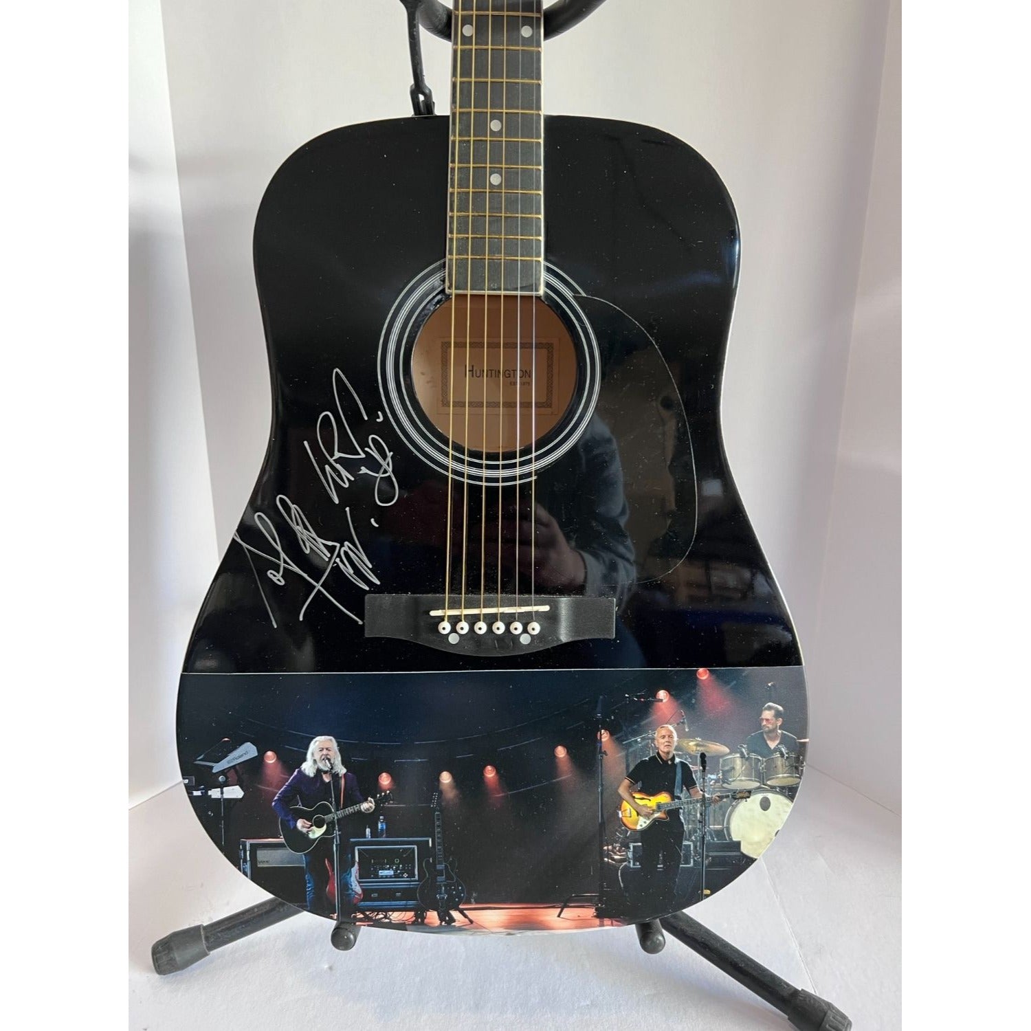 Tears for fears full-size black acoustic one of a kind guitar signed with proof