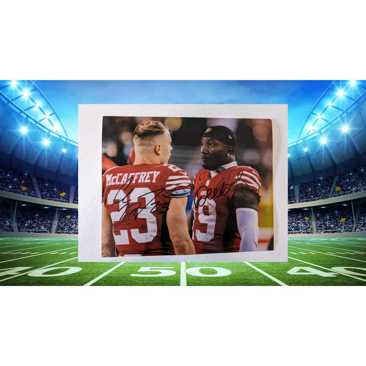 San Francisco 49ers Christian McCaffrey Deebo Samuel 8x10 photograph signed with proof