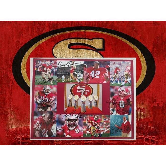 San Francisco 49ers Joe Montana Jerry Rice Bill Walsh Steve Young Ronnie Lott Dwight Clark John Taylor Charles Haley Tom rathman Roger Craig