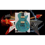 Load image into Gallery viewer, AC/DC Angus Young Brian Johnson Malcolm Young Phil Rudd Les Paul electric guitars signed with proof
