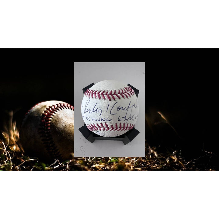 Sandy Koufax Clayton Kershaw Los Angeles Dodgers Cy Young award-winning pitchers baseball signed.& inscribed with proof