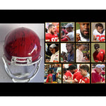 Load image into Gallery viewer, Kansas City Chiefs 2019 20 Super Bowl Riddell Speed replica helmet 40 + sigs Patrick Mahomes Travis Kelce Andy Reid Tyreek Hill team signed
