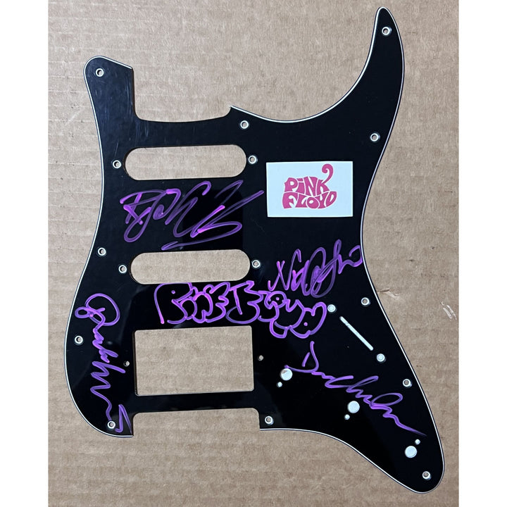 Roger Waters David Gilmour Nick Mason Rick Wright Pink Floyd stratocaster electric guitar pickguard signed with proof