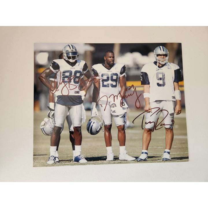 Tony Romo Dez Bryant DeMarco Murray Dallas Cowboys 8x10 photo signed