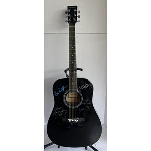Johnny Cash Waylon Jennings Kris Kristofferson Willie Nelson The Highwaymen Huntington full size acoustic guitar signed with proof