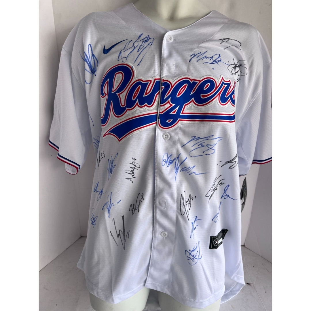 Texas Rangers 2023 World Series Champions Corey Seager Adolis Garcia Bruce Bochy 25 plus signed game model jersey with proof