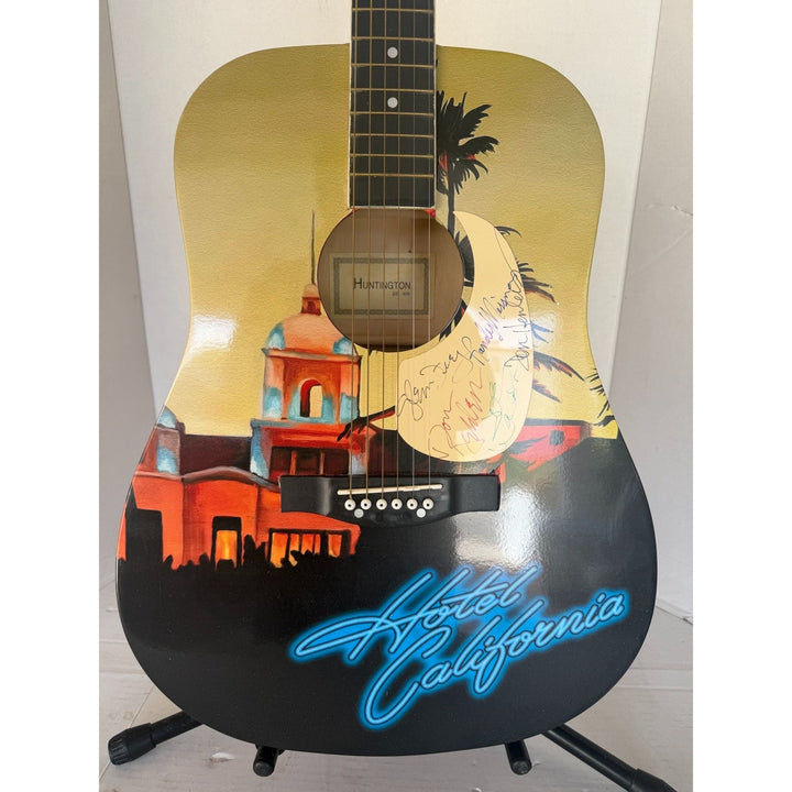 Don Henley, Don Felder, Randy Meisner, Joe Walsh Glenn Frey The Eagles unique "Hotel California" full size acoustic guitar signed with proof.