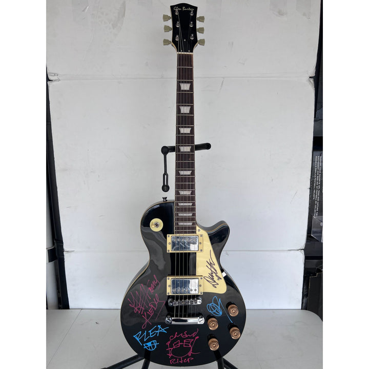 "RHCP" vintage les paul electric guitar Anthony Kiedis, "flea", John Frusciante, Chad Smith with sketch, Dave Navarro,  signed with proof.