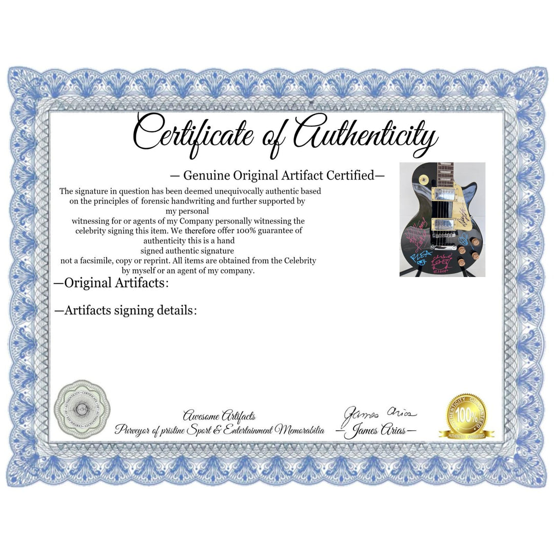 "RHCP" vintage les paul electric guitar Anthony Kiedis, "flea", John Frusciante, Chad Smith with sketch, Dave Navarro,  signed with proof.