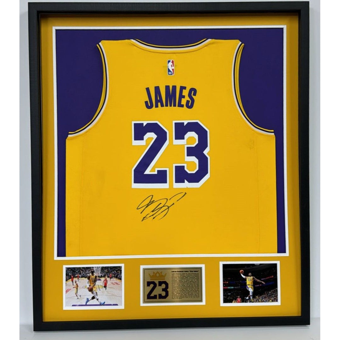 LeBron James Los Angeles Lakers game model jersey signed and framed with proof