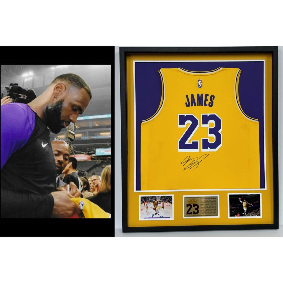 LeBron James Los Angeles Lakers game model jersey signed and framed with proof