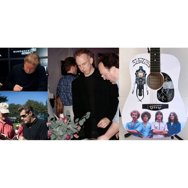 The Eagles Glen Frey, Don Henley, Randy Meisner, Bernie Leadon full size acoustic guitar (one of a kind ) signed with proof.