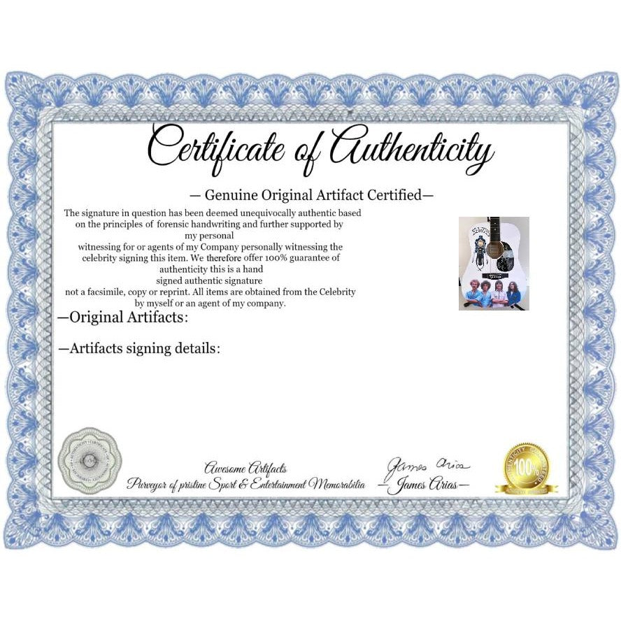 The Eagles Glen Frey, Don Henley, Randy Meisner, Bernie Leadon full size acoustic guitar (one of a kind ) signed with proof.