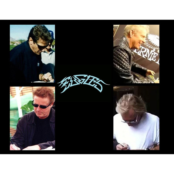 The Eagles Bernie Ladon Joe Walsh Don Henley Glenn Frey Randy Meisner Don Felder Vince Gill full size acoustic guitar signed and framed..
