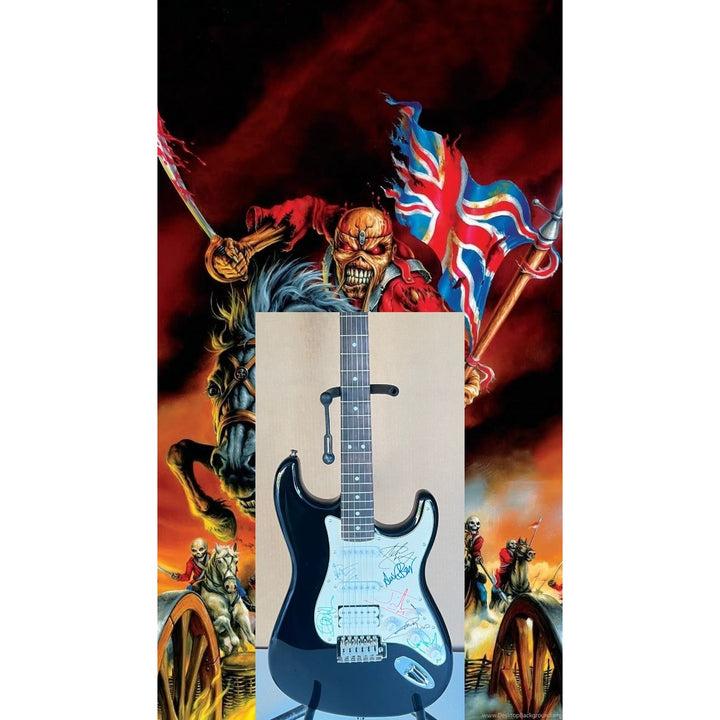 Iron Maiden full size Stratocaster electric guitar signed with proof