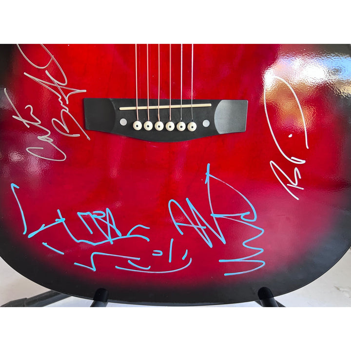 DMB Dave Mathews Stefan Lessard, LeRoi Moore, Boyd Tinsley, Carter Beauford 38' full size acoustic guitar signed with proof