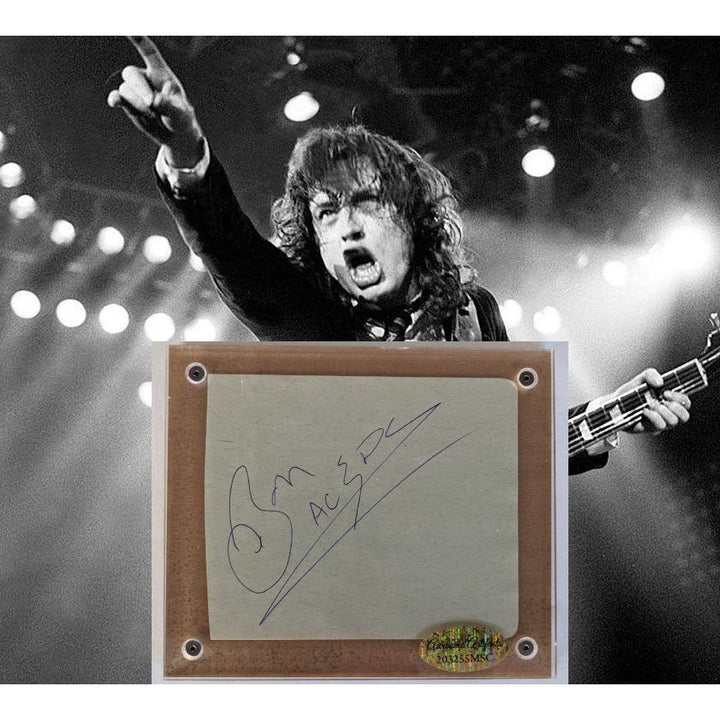 Bon Scott AC/ DC Vintage autograph book page signed with proof