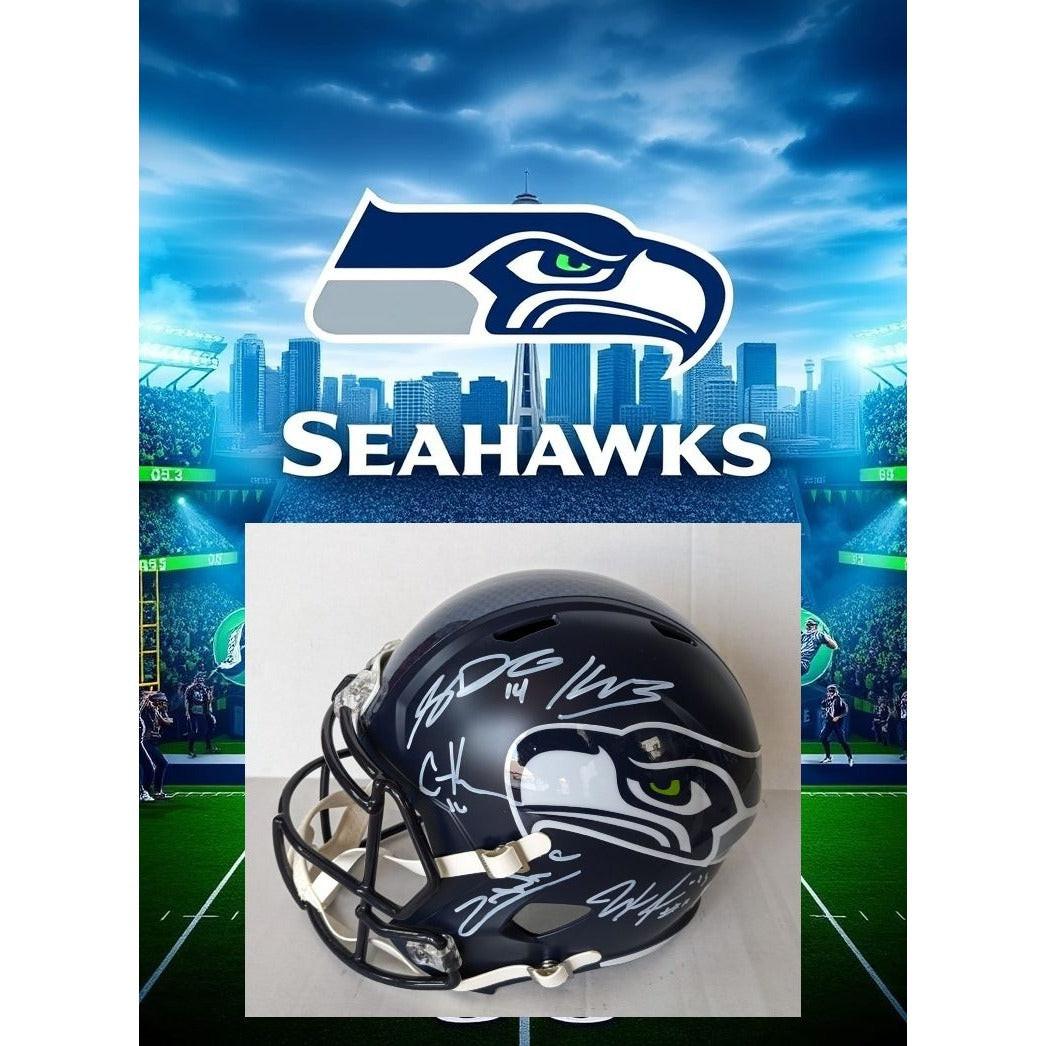 Seattle Seahawks Emerald Helmet Signed by Star Players Seattle Seahawks Emerald Helmet Signed by Star Players
