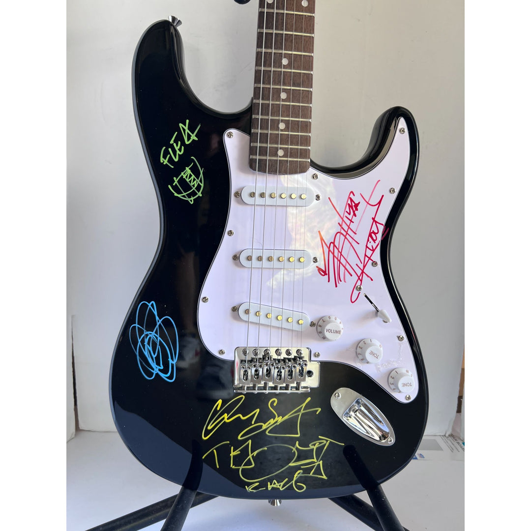 Red Hot Chili Peppers Anthony Kiedis Flea Chad Smith full size electric guitar signed with proof