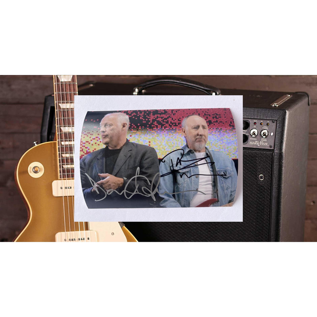David Gilmour Pink Floyd Pete Townshend The Who 5x7 photograph signed with proof