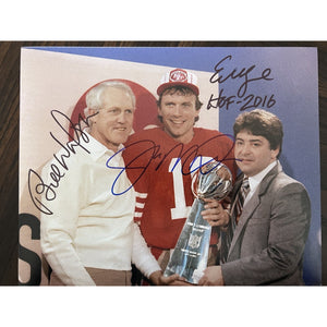 San Francisco 49ers Bill Walsh Joe Montana Eddie DeBartolo 8x10 photo signed with proof