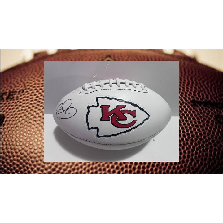 Patrick Mahomes Kansas City Chiefs full size football signed with proof and free acrylic display case