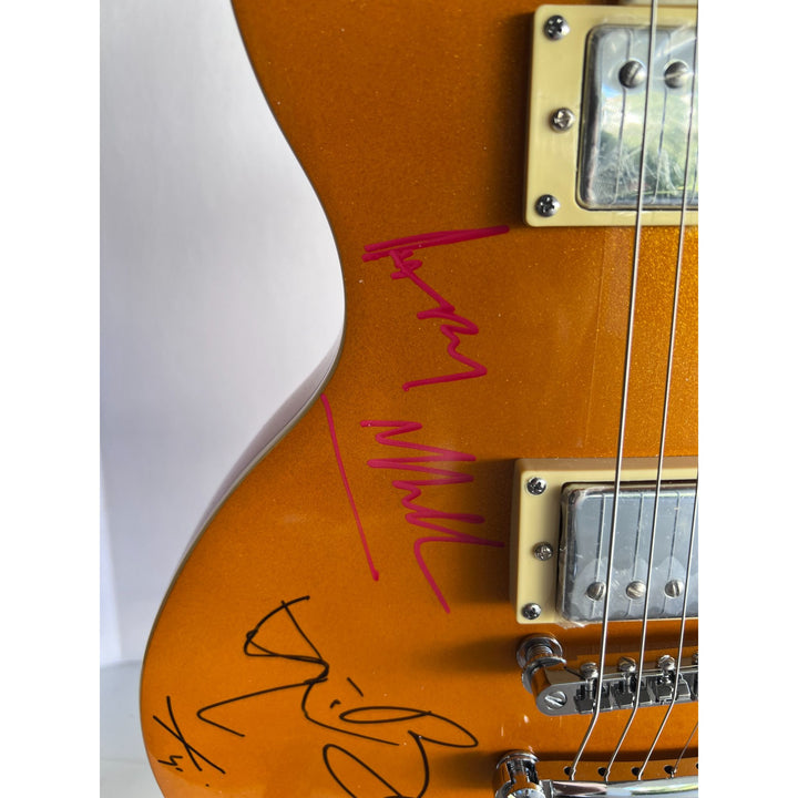 U2 Bono Paul Hewson The Edge David Evans Howell, Larry Mullen Adam Clayton full size gold Les Paul signed with proof