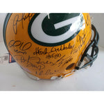 Load image into Gallery viewer, Aaron Rodgers Clay Matthews 2009-10 Green Bay Packer Super Bowl champs pro model team signed helmet
