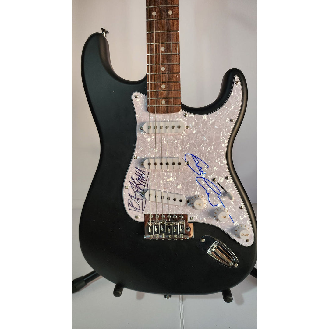 Eric Clapton and BB King, Fender Stratocaster electric guitar signed with proof