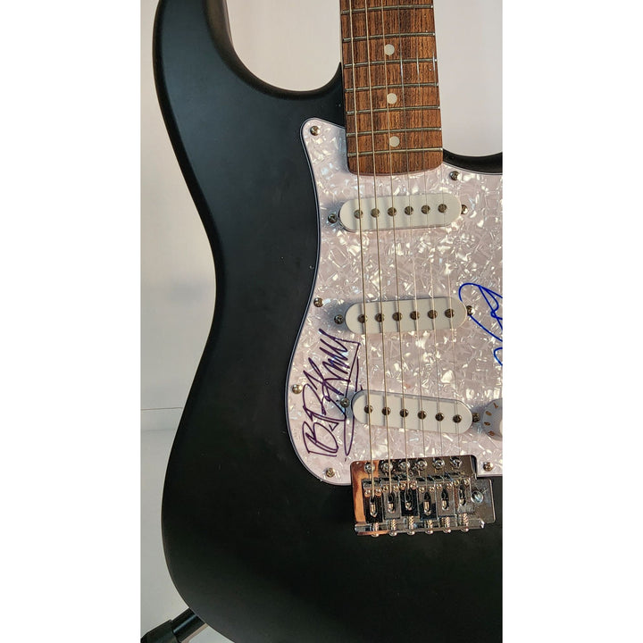 Eric Clapton and BB King, Fender Stratocaster electric guitar signed with proof