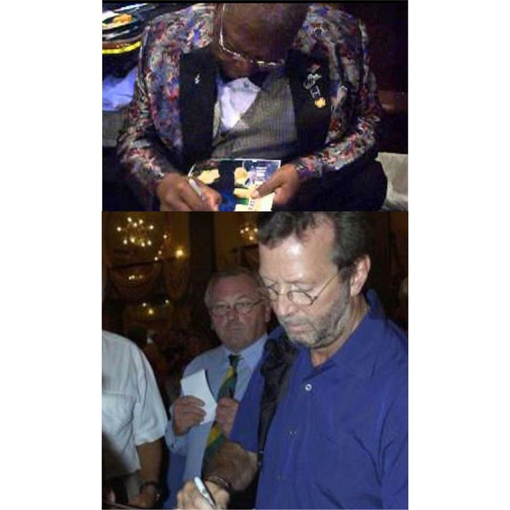 Eric Clapton and BB King, Fender Stratocaster electric guitar signed with proof