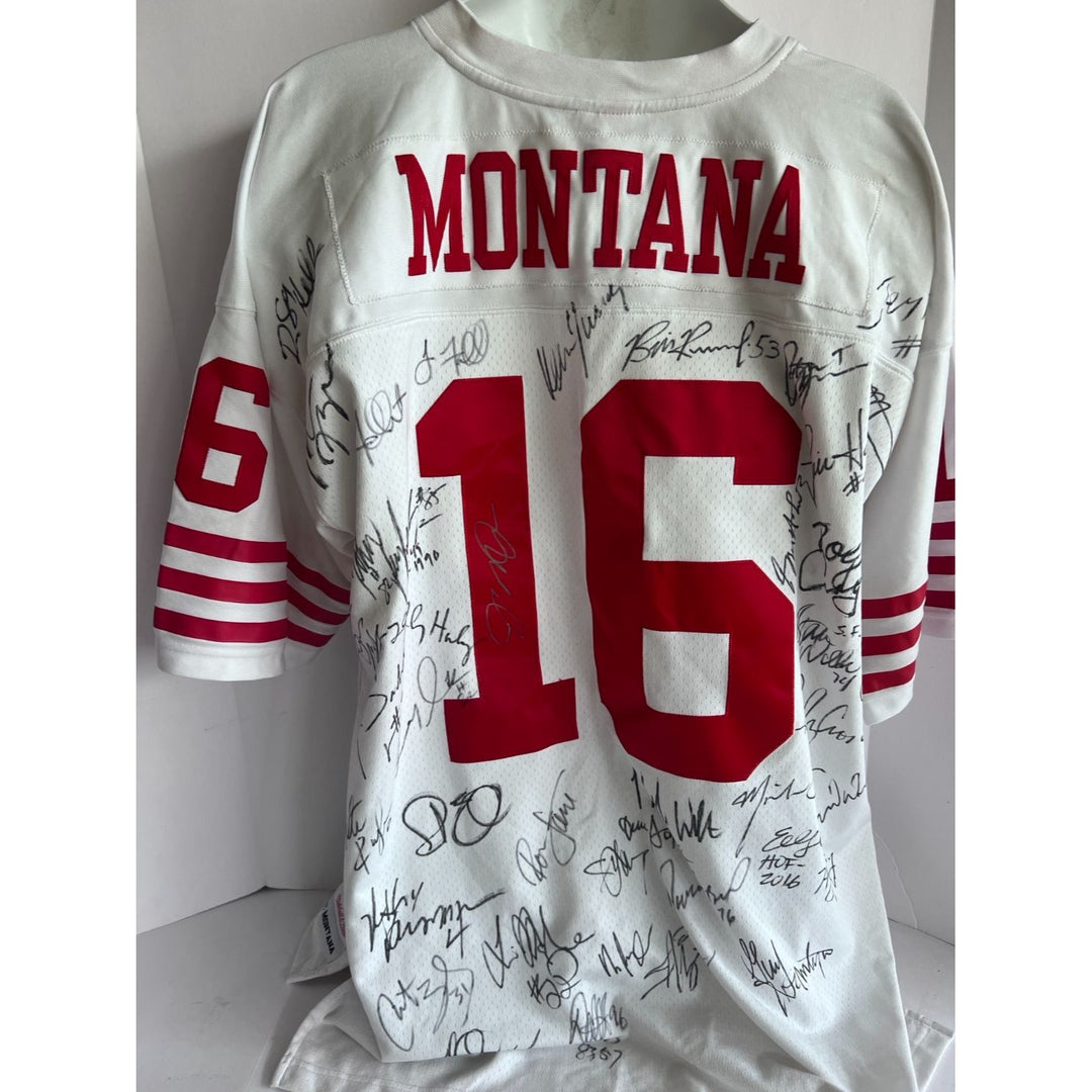 San Francisco 49ers 1988 -89  Joe Montana size xl Super Bowl Champions team signed game model jersey signed with proof