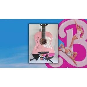 Ken and Barbie Ryan Gosling Margot Robbie one of a kind full size acoustic guitar signed with proof