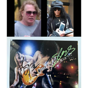 W Axl Rose and Slash Saul Hudson 5x7 photo signed with proof