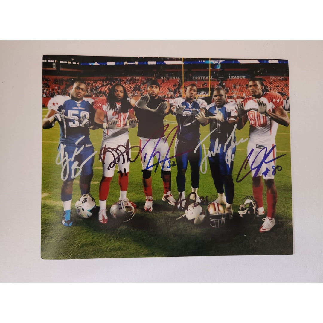 University of Miami Ray Lewis Frank Gore Andre Johnson Brandon Meriwether John Beason 8x10 photo signed