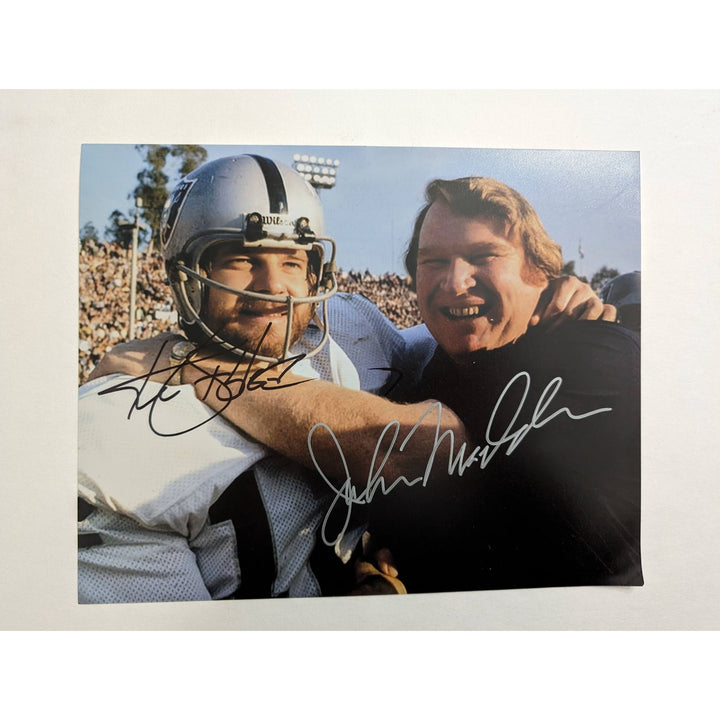 Oakland Raiders John Madden and Kenny "The Snake" Stabler 8x10 photo signed with proof