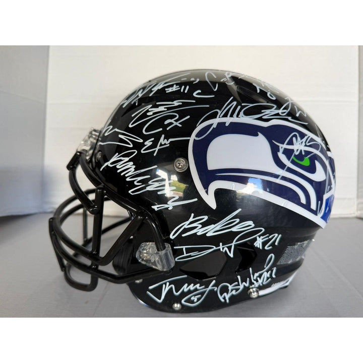 Sam Darnold Seattle Seahawks pro model helmet 2025 team signed with proof