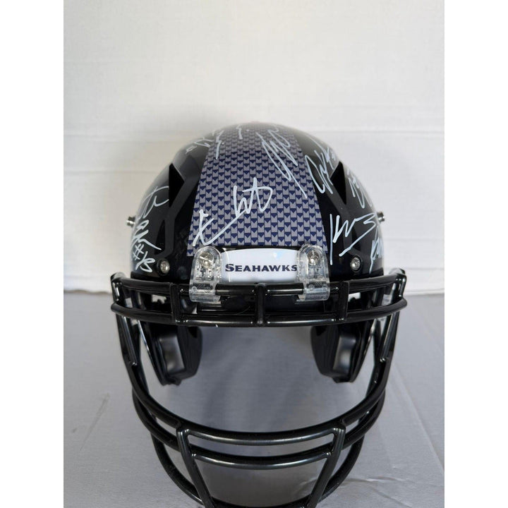 Sam Darnold Seattle Seahawks pro model helmet 2025 team signed with proof
