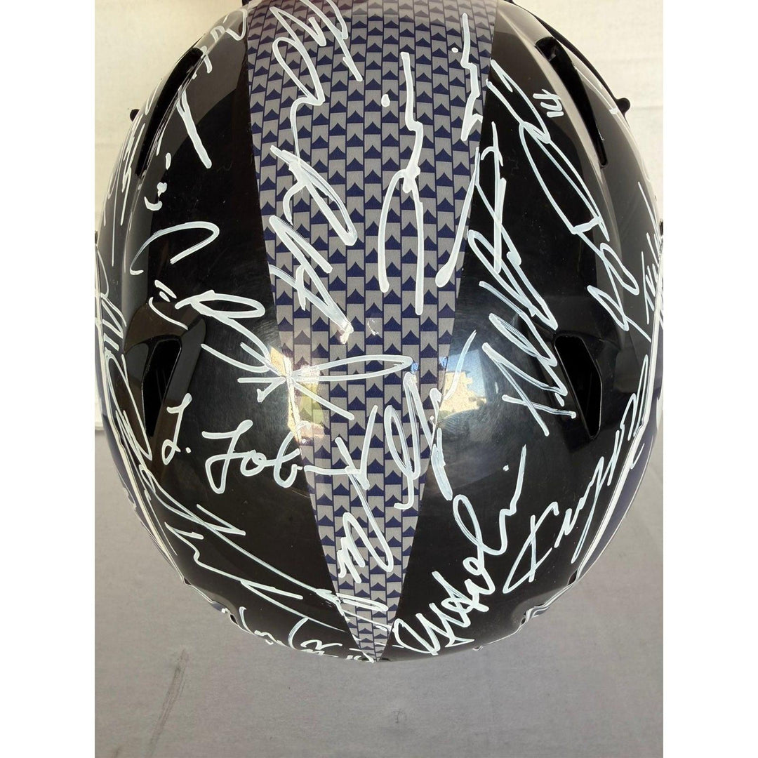 Sam Darnold Seattle Seahawks pro model helmet 2025 team signed with proof