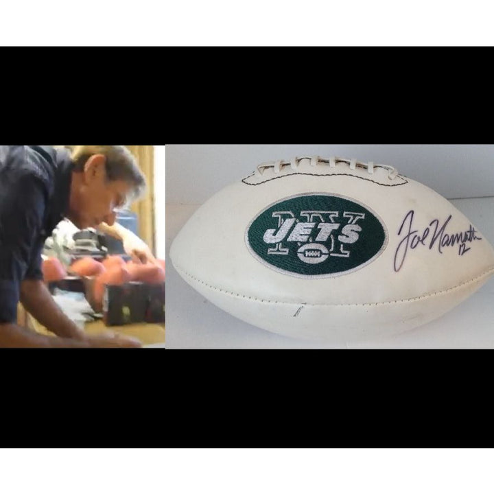 Joe Namath New York Jets full-size logo football signed with proof