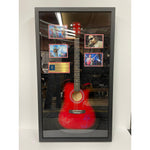 Load image into Gallery viewer, Vicente Fernandez full size Mexican flag acoustic guitar signed with proof
