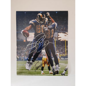 Isaac Bruce and Tori Holt St Louis Rams 8x10 photo signed