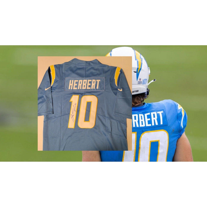 Justin Herbert Los Angeles Chargers game model jersey size xl signed with proof