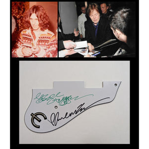 George Harrison and Paul McCartney Epiphone Gibson electric guitar pickguard signed with proof
