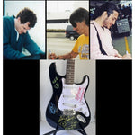 Load image into Gallery viewer, Red Hot Chili Peppers Anthony Kiedis Flea Chad Smith full size electric guitar signed with proof
