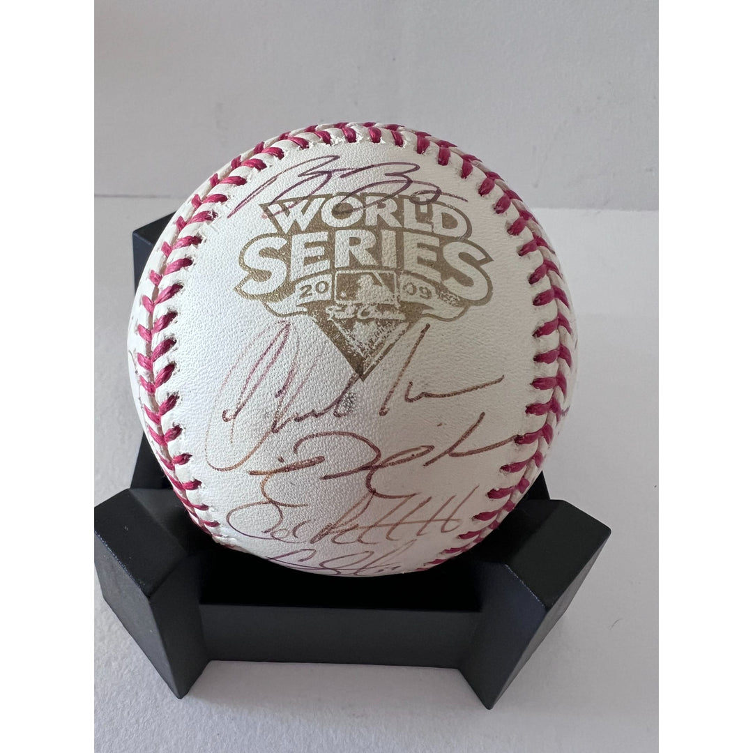 Derek Jeter Alex Rodriguez 2009 New York Yankees World Series champions team signed Rawlings commemorative MLB baseball with proof