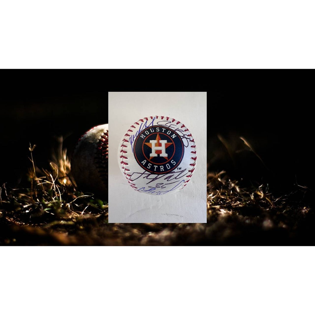 Houston Astros Justin Verlander Jose Altuve Alex Bregman Yordan Alvarez Rawlings Major League Baseball signed with proof