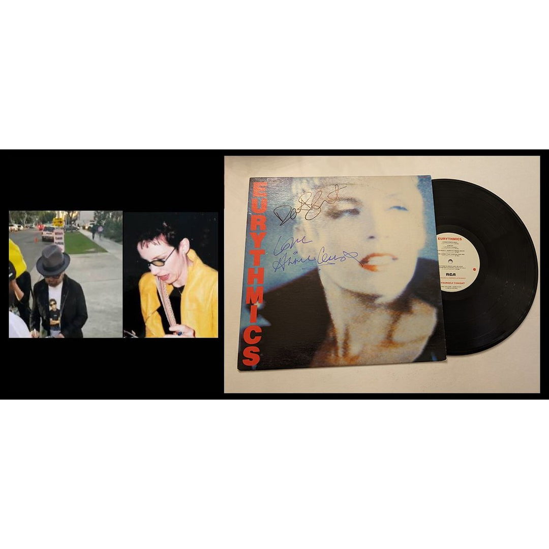 The Eurythmics Annie Lennox and Dave Stewart Be Yourself Tonight original 1985 LP signed with proof